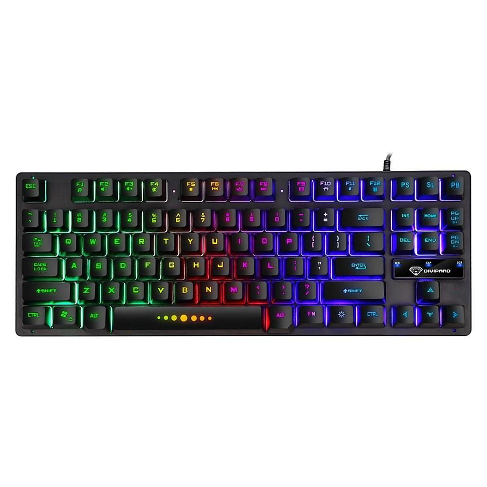 Keyboards & Mouse |   GK-10 USB Wired Keyboard Gaming Keyboard 87 Keys Colorful Backlight Keyboard Ergonomic Gaming Keyboard Black Computer Peripherals Keyboards & Mouse