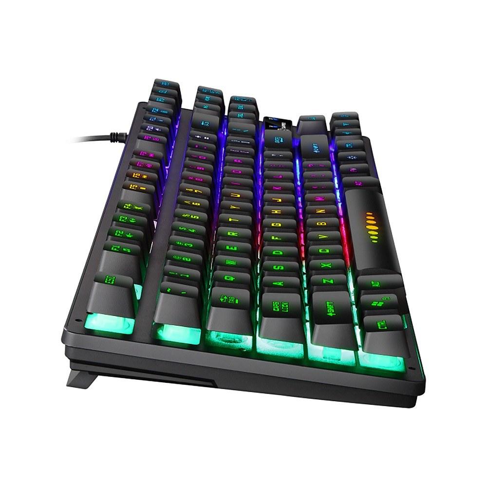 Keyboards & Mouse |   GK-10 USB Wired Keyboard Gaming Keyboard 87 Keys Colorful Backlight Keyboard Ergonomic Gaming Keyboard Black Computer Peripherals Keyboards & Mouse