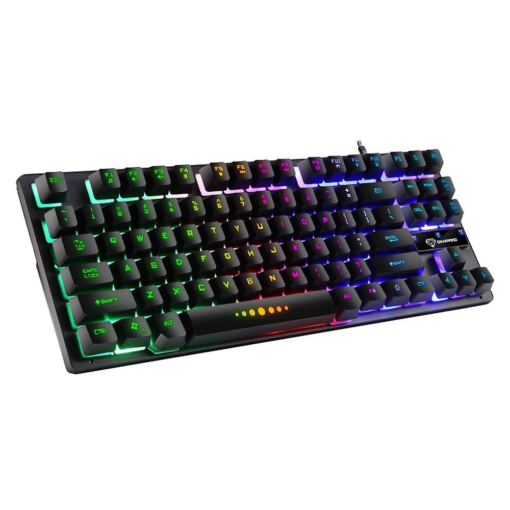 Keyboards & Mouse |   GK-10 USB Wired Keyboard Gaming Keyboard 87 Keys Colorful Backlight Keyboard Ergonomic Gaming Keyboard Black Computer Peripherals Keyboards & Mouse