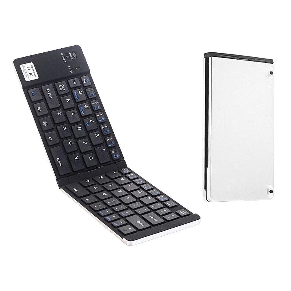 Keyboards & Mouse |   GK228 BT Wireless Keyboard 66 Keys Folding Mini Portable Office Keyboard with Stand for Phone/Tablet/Laptop Silver Computer Peripherals Keyboards & Mouse