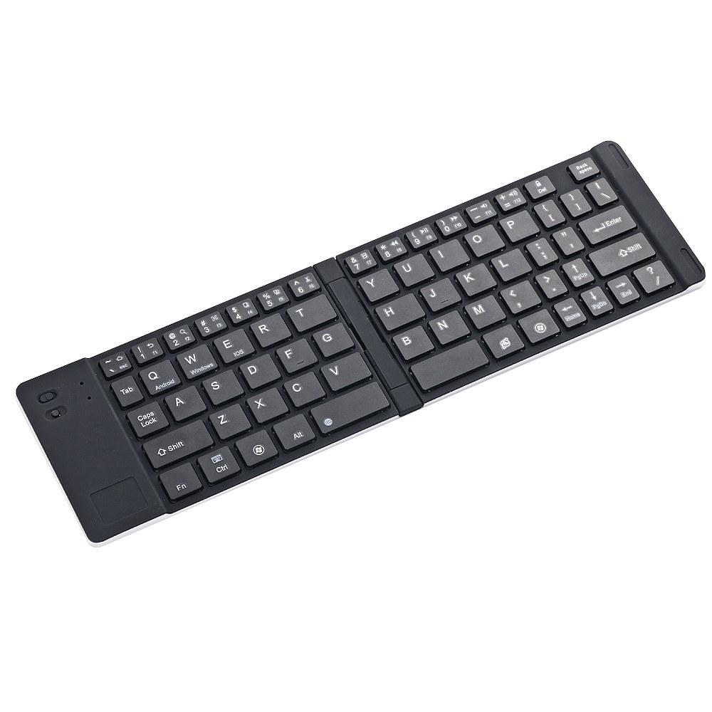 Keyboards & Mouse |   GK228 BT Wireless Keyboard 66 Keys Folding Mini Portable Office Keyboard with Stand for Phone/Tablet/Laptop Silver Computer Peripherals Keyboards & Mouse