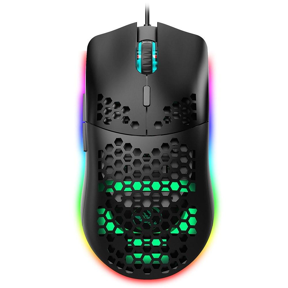 Keyboards & Mouse |   HXSJ J900 USB Wired Gaming Mouse RGB Gaming Mouse with Six Adjustable DPI Ergonomic Design for Desktop Laptop Black Computer Peripherals Keyboards & Mouse