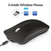 Keyboards & Mouse |   HXSJ T23 Wireless Mouse 2.4G+BT3.0+BT5.0 3-mode Ergonomic Mouse Built-in 400mAh Rechargeable Battery for PC Laptop Black Computer Peripherals Keyboards & Mouse