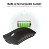 Keyboards & Mouse |   HXSJ T23 Wireless Mouse 2.4G+BT3.0+BT5.0 3-mode Ergonomic Mouse Built-in 400mAh Rechargeable Battery for PC Laptop Black Computer Peripherals Keyboards & Mouse