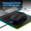 Keyboards & Mouse |   HXSJ T26 Wireless 2.4G BT5.1 Dual-Mode Rechargeable Gaming Mouse 4800DPI Adjustable E-sports Mice Cool RGB Lights Long Endurance Battery For Computer Laptop PC Computer Peripherals Keyboards & Mouse