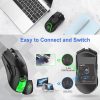 Keyboards & Mouse |   HXSJ T40 Wireless 2.4G Dual BT5.1 Tri-Mode Rechargeable Gaming Mouse 4000DPI Adjustable E-sports Mice Cool RGB Lights Long Endurance Battery For Computer Laptop PC Computer Peripherals Keyboards & Mouse