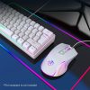 Keyboards & Mouse |   HXSJ X100 Wired Gaming Mouse Ergonomic Gaming Office Mouse 7-color Breathing Light Effect 4-gear Adjustable DPI Pink Computer Peripherals Keyboards & Mouse