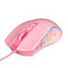 Keyboards & Mouse |   HXSJ X100 Wired Gaming Mouse Ergonomic Gaming Office Mouse 7-color Breathing Light Effect 4-gear Adjustable DPI Pink Computer Peripherals Keyboards & Mouse