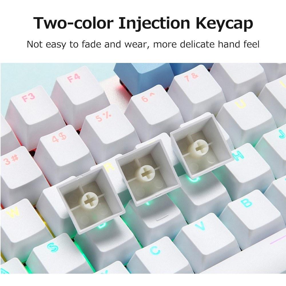 Keyboards & Mouse |   iBlancod K87 87 Keys Wired Mechanical Keyboard Metal Panel Two-color Injection Keycap 20 Light Effects Blue&White(Blue Switches) Computer Peripherals Keyboards & Mouse