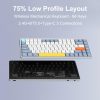 Keyboards & Mouse |   iBlancod Wireless Mechanical Keyboard 84 Keys 2.4G+BT5.0+Type-C 3 Connections 75% Low Profile Layout Keyboards 15 Light Effect 5 Brightness Levels for Tablet Laptop Smartphone OUTEMU Blue Switches Computer Peripherals Keyboards & Mouse