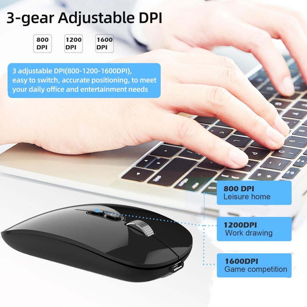 Keyboards & Mouse |   M103 2.4G+BT5.1 Wireless Dual-mode Mouse Ergonomic Office Mice 3-gear Adjustable DPI Built-in 500mAh Lithium Battery Grey Computer Peripherals Keyboards & Mouse