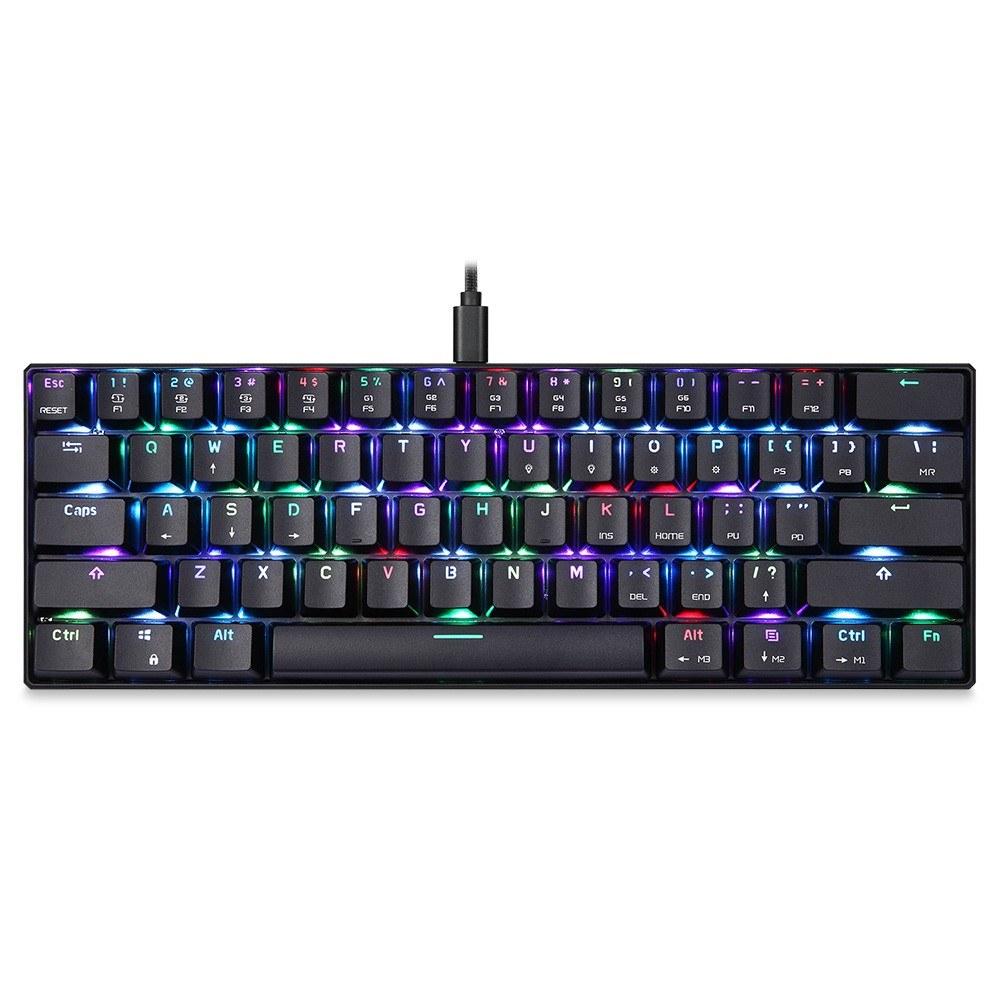 Keyboards & Mouse |   MOTOSPEED CK61 RGB Mechanical Gaming Keyboard OUTMU Red Switches Keyboard 61 Keys Anti-ghosting with Backlight for Gaming Black Computer Peripherals Keyboards & Mouse