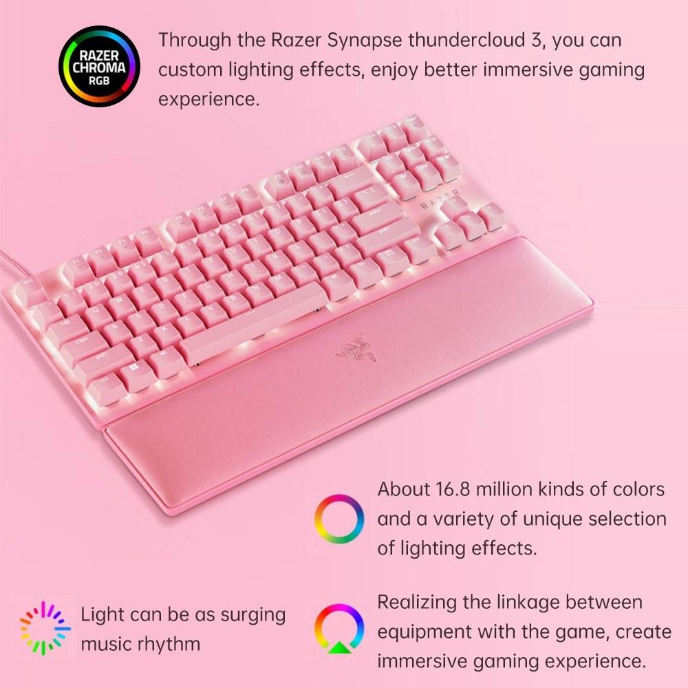 Keyboards & Mouse |   Razer V2 87 Keys Gaming Keyboard Razer Chroma RGB USB Wired Keyboard 8000Hz Backlight Mechanical Keyboard with Wrist Rest Computer Peripherals Keyboards & Mouse