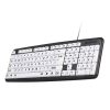 Keyboards & Mouse |   USB Wired Keyboard with Large White Keys Black Letters Computer Peripherals Keyboards & Mouse