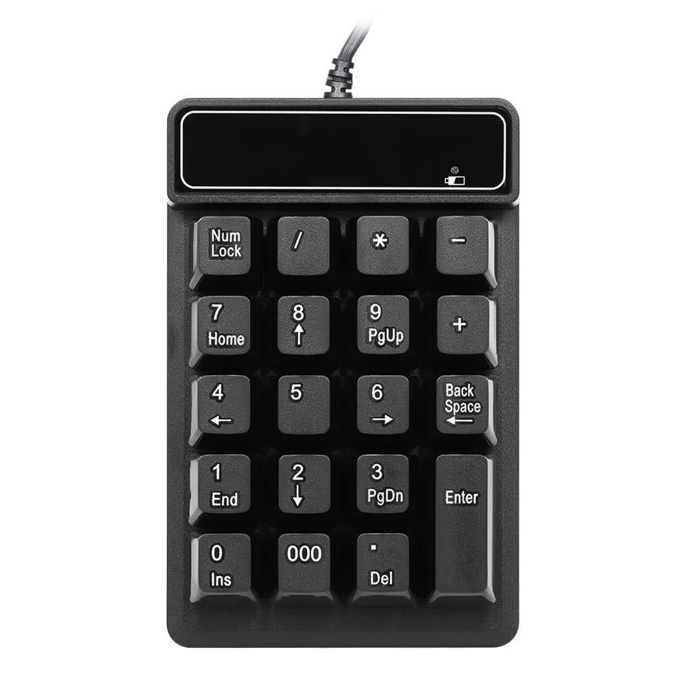 Keyboards & Mouse |   USB Wired Numeric Keypad Mechanical Feel Number Pad Keyboard 19 Keys Water-proof for Laptop Desktop PC Notebook Black Computer Peripherals Keyboards & Mouse