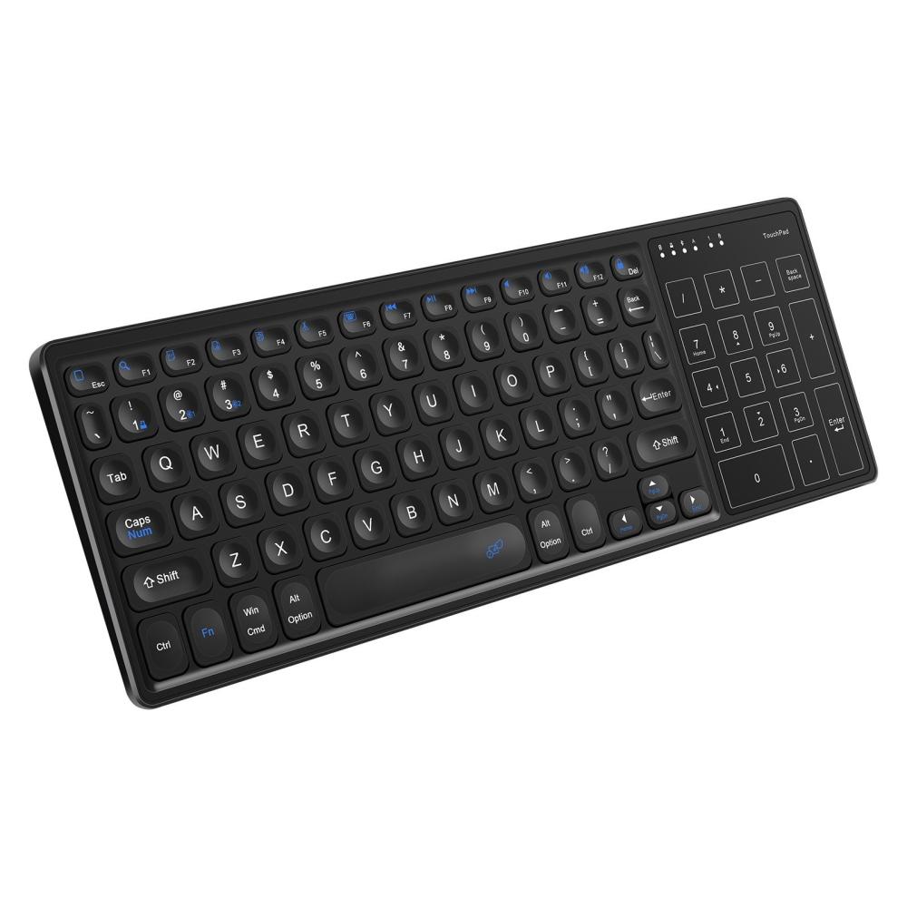 Keyboards & Mouse |   Wireless Dual-mode Keyboard 2.4G/BT Wireless Connection Ergonomic Design with Touchpad Wide Compatibility Computer Peripherals Keyboards & Mouse