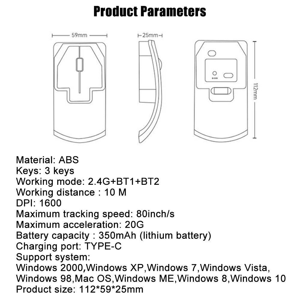 Keyboards & Mouse |   Wireless Silent Charging Mice for Laptop Gaming Mouse Three-mode Wireless Connection BT5.0 DPI 1600 Silent Design  Long Battery Life  Ergonomic Design for computer and network users Computer Peripherals Keyboards & Mouse