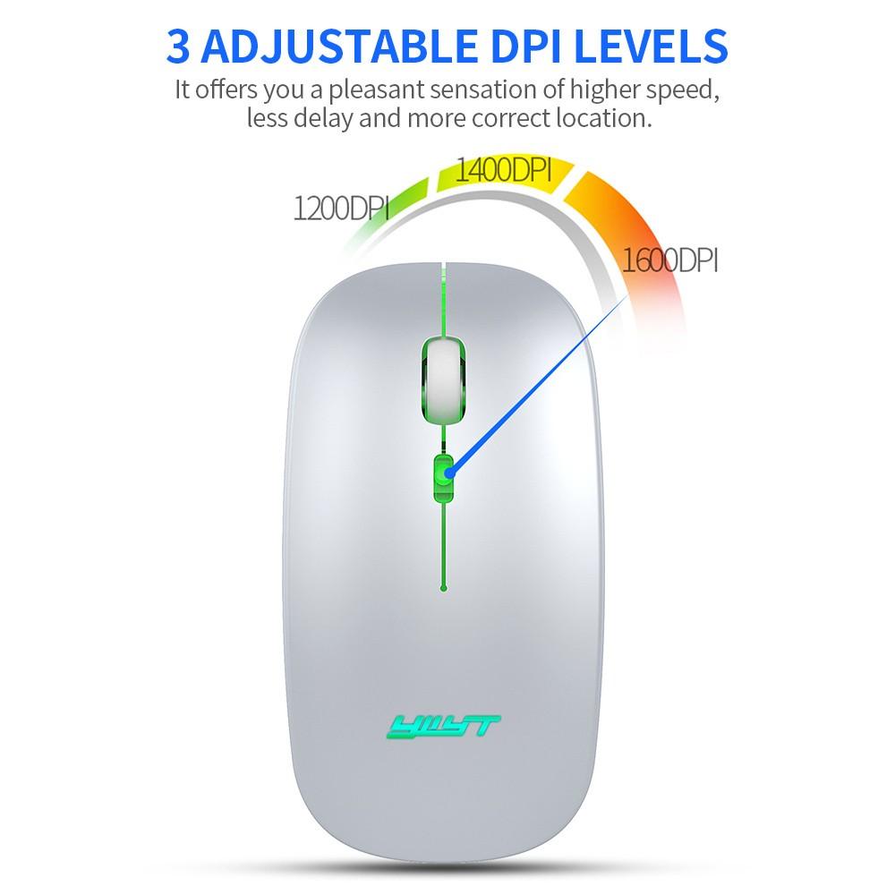 Keyboards & Mouse |   YWYT 2.4G Wireless Mouse Slim Rechargeable Mouse Quiet Operation 3 Adjustable DPI Levels Breathing Light, Black Computer Peripherals Keyboards & Mouse