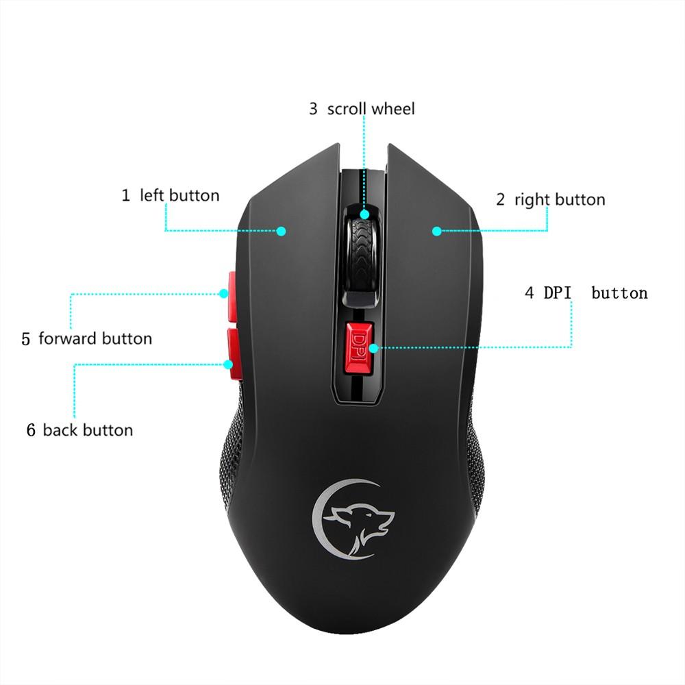 Keyboards & Mouse |   YWYT G817 Wireless Mouse 2.4G Wireless Gaming Mouse 2400DPI 6 Buttons Optical Ergonomic Mouse with USB Receiver for PC Laptop Computer Peripherals Keyboards & Mouse