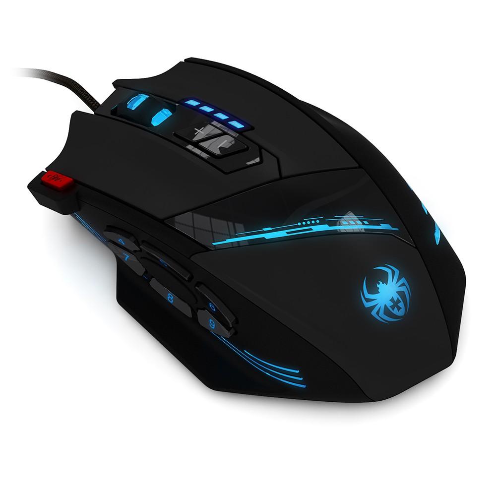 Keyboards & Mouse |   ZELOTES C-12 Wired USB Optical Gaming Mouse 12 Programmable Buttons Computer Game Mice 4 Adjustable DPI 7 LED Lights for Game Players Computer Peripherals Keyboards & Mouse