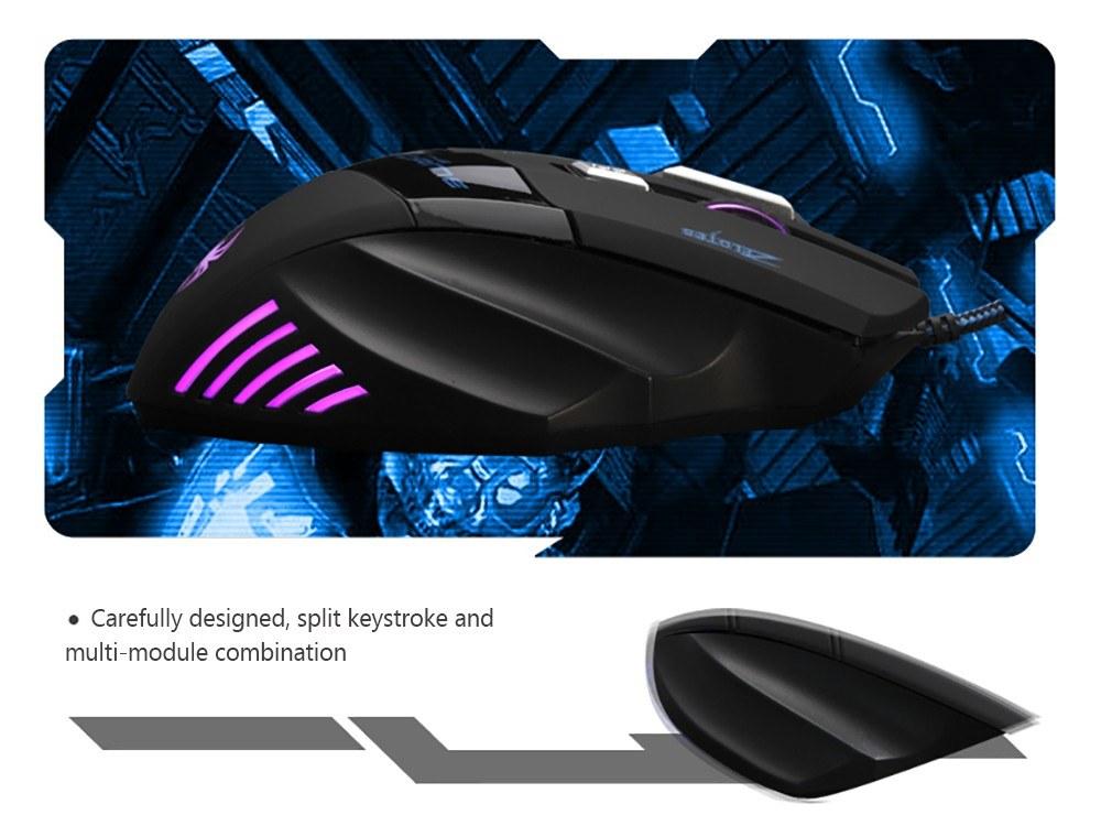 Keyboards & Mouse |   ZELOTES T-80 Gaming Mouse 7200 DPI Backlight Multi Color LED Optical 7 Button Mouse Gamer USB Wired Gaming Mouse for Pro Gamer Computer Peripherals Keyboards & Mouse