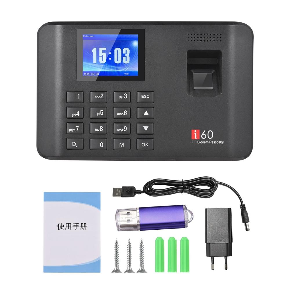 Office Electronics |   2.4 Inch LCD Screen Intelligent Biometric Fingerprint Password Attendance Machine with U Disk Office Electronics Office Electronics