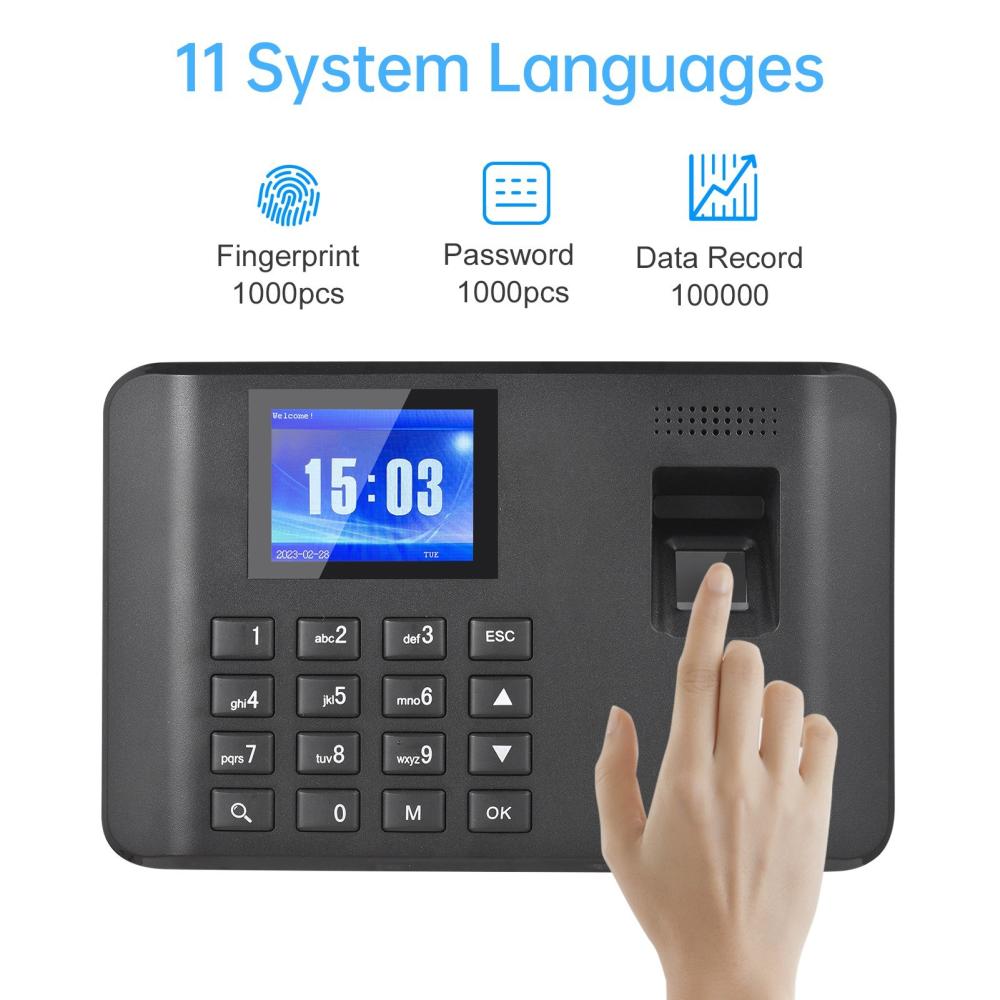 Office Electronics |   2.4 Inch LCD Screen Intelligent Biometric Fingerprint Password Attendance Machine with U Disk Office Electronics Office Electronics