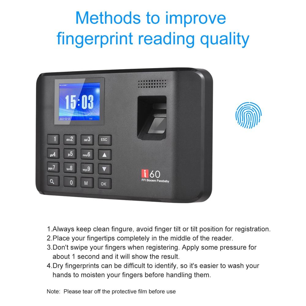 Office Electronics |   2.4 Inch LCD Screen Intelligent Biometric Fingerprint Password Attendance Machine with U Disk Office Electronics Office Electronics