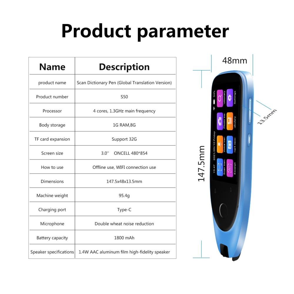 Office Electronics |   3inch Touchscreen Dictionary Translation Pen Scanner Text Scanning Reading Translator Device Office Electronics Office Electronics