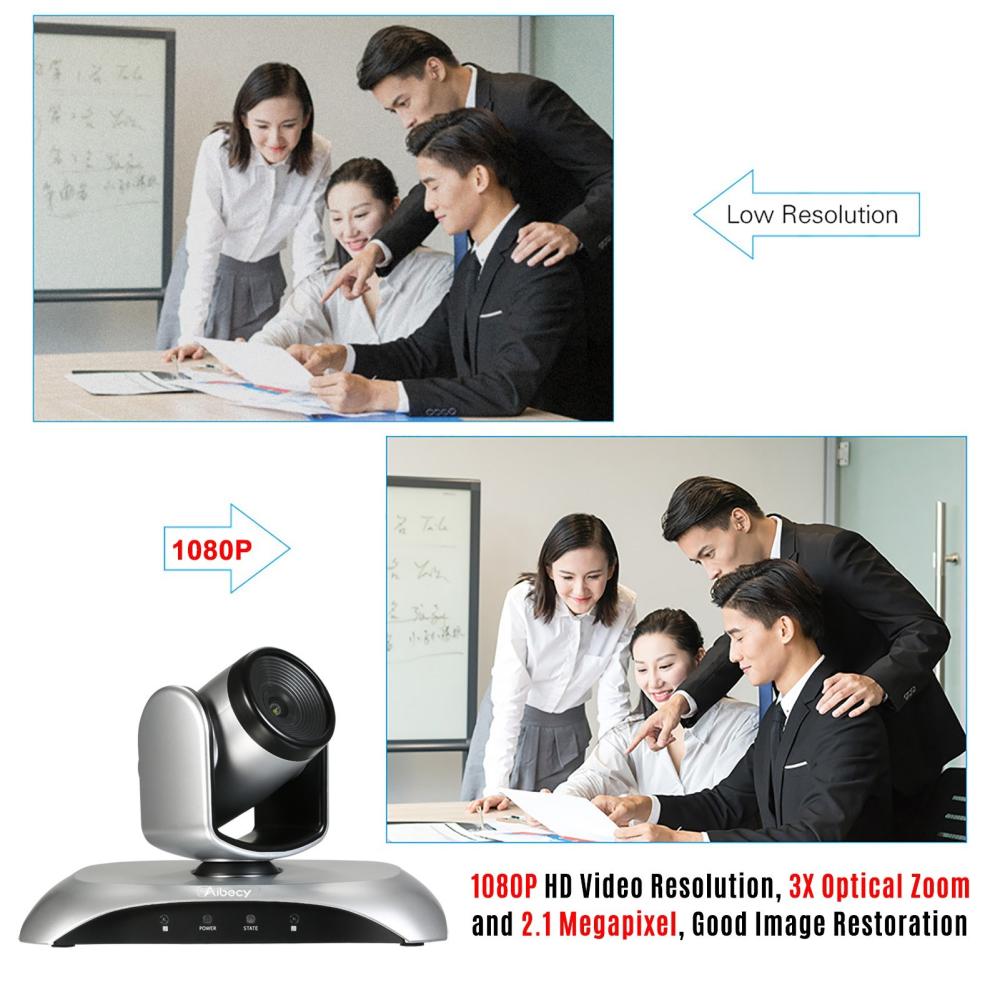 Office Electronics |   Aibecy 1080P HD Video Conference Camera 3X Optical Zoom Wide Angle Webcam Supported H.264 Hard Compression 355° Rotation Plug & Play with Remote Control for Video Meetings Training Teaching Office Electronics Office Electronics