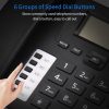 Office Electronics |   Black Corded Phone Desk Landline Phone Telephone DTMF/FSK Dual System Support Hands-Free/Redial/Flash/Speed Dial/Ring Volume Control Built-in IC Chip High Quality Sound Real-time Date for Elderly Seniors Home Office Business Hotel Office Electronics Office Electronics