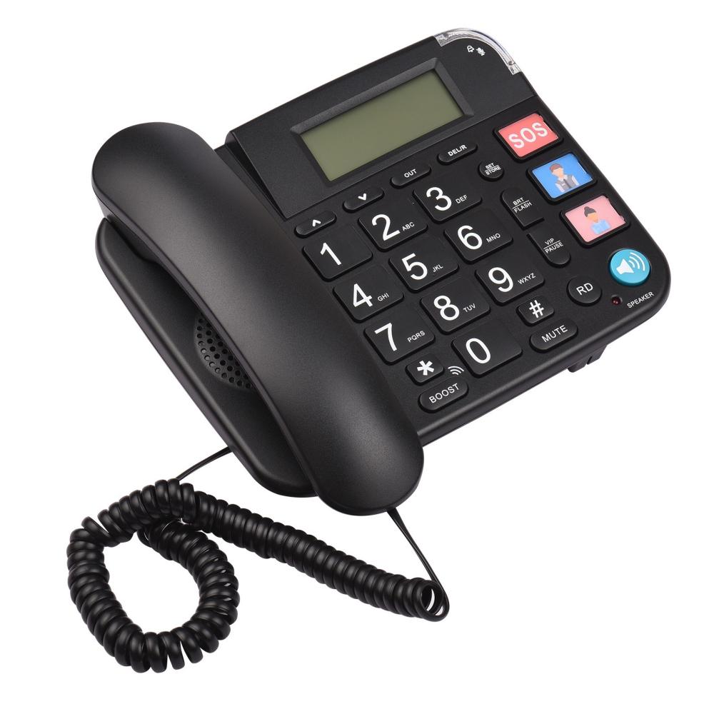 Office Electronics |   Black Corded Phone with Big Button Desk Landline Phone Telephone Support Hands-Free/Redial/Flash/Speed Dial/Ring Volume Control for Elderly Seniors Home Office Business Hotel Office Electronics Office Electronics