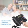 Office Electronics |   Black Corded Phone with Big Button Desk Landline Phone Telephone Support Hands-Free/Redial/Flash/Speed Dial/Ring Volume Control for Elderly Seniors Home Office Business Hotel Office Electronics Office Electronics