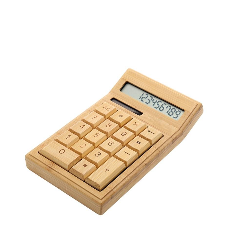 Office Electronics |   Eco-friendly Bamboo Electronic Calculator Counter Standard Function 12 Digits Solar & Battery Dual Powered for Home Office School Retail Store Office Electronics Office Electronics