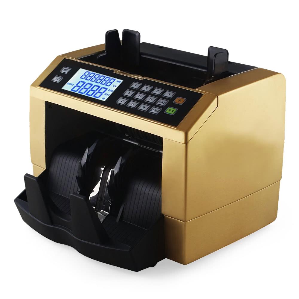 Office Electronics |   LCD Display Automatic Multi-Currency Cash Banknote Money Bill Counter Counting Machine with UV MG Counterfeit Detector External Display Panel for EURO US Dollar AUD Pound Office Electronics Office Electronics