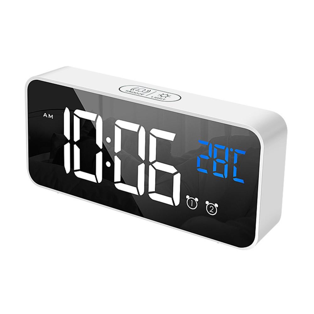 Office Electronics |   LED Digital Alarm Clock for Bedroom Electronic Clock with Thermometer 2 Alarms Snooze Function 4 Level Brightness Mirror Clocks USB Charging for Bedside Desk Office Office Electronics Office Electronics