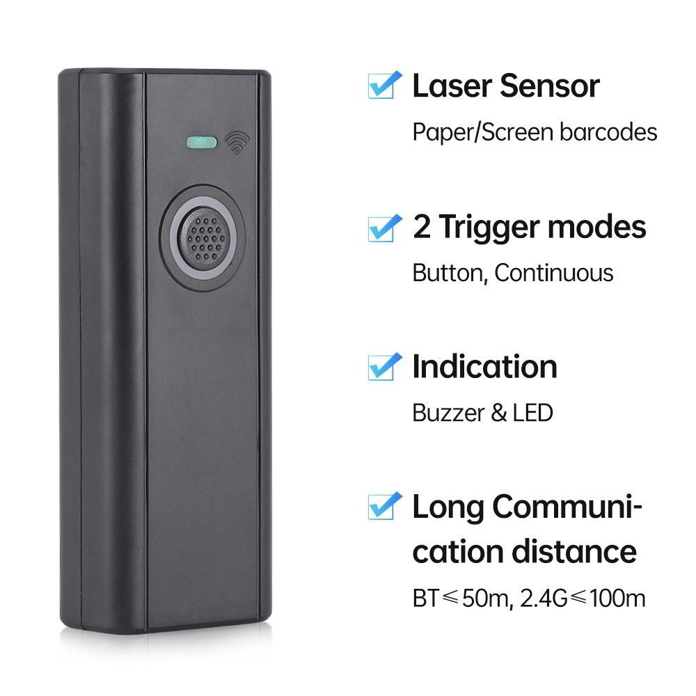 Office Electronics |   Portable Bisofice DL-JM4 One-Dimensional Laser Wireless Bluetooth Barcode Scanner Supports Bluetooth/2.4G/USB Connection Office Electronics Office Electronics