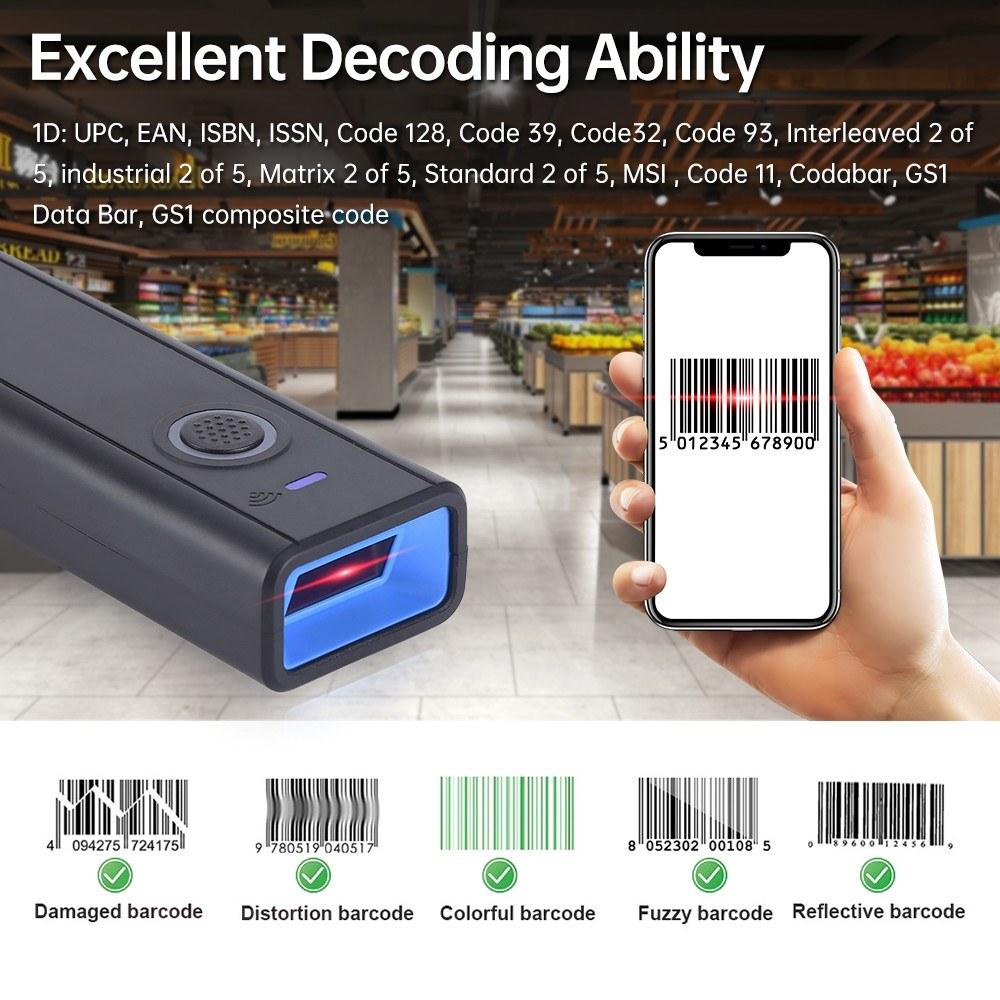 Office Electronics |   Portable Bisofice DL-JM4 One-Dimensional Laser Wireless Bluetooth Barcode Scanner Supports Bluetooth/2.4G/USB Connection Office Electronics Office Electronics