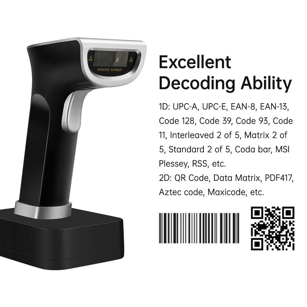 Office Electronics |   Wireless QR 2D Barcode Scanner with Cradle Handheld USB Wired Bar Code Reader Office Electronics Office Electronics