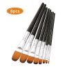 Other Stationery |   8pcs Paint Brushes Set Flat Tips Nylon Hair Paintbrushes for Students Adults Artists Acrylic Oil Watercolor Gouache Nail Body Face Art Crafts Supplies Other Stationery Other Stationery