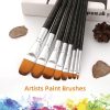 Other Stationery |   8pcs Paint Brushes Set Flat Tips Nylon Hair Paintbrushes for Students Adults Artists Acrylic Oil Watercolor Gouache Nail Body Face Art Crafts Supplies Other Stationery Other Stationery