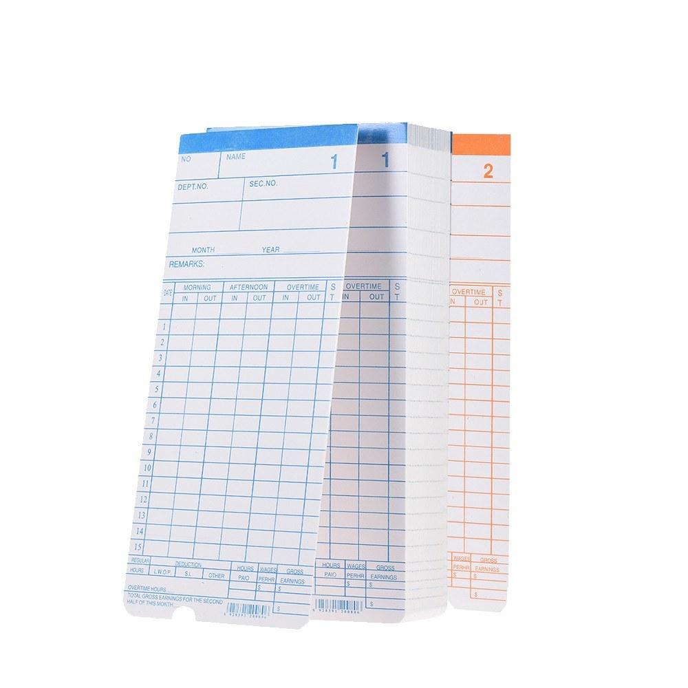 Other Stationery |   90pcs/ Pack Time Cards Timecards Monthly 2-sided 18 * 8.4cm for Employee Attendance Time Clock Recorder Other Stationery Other Stationery