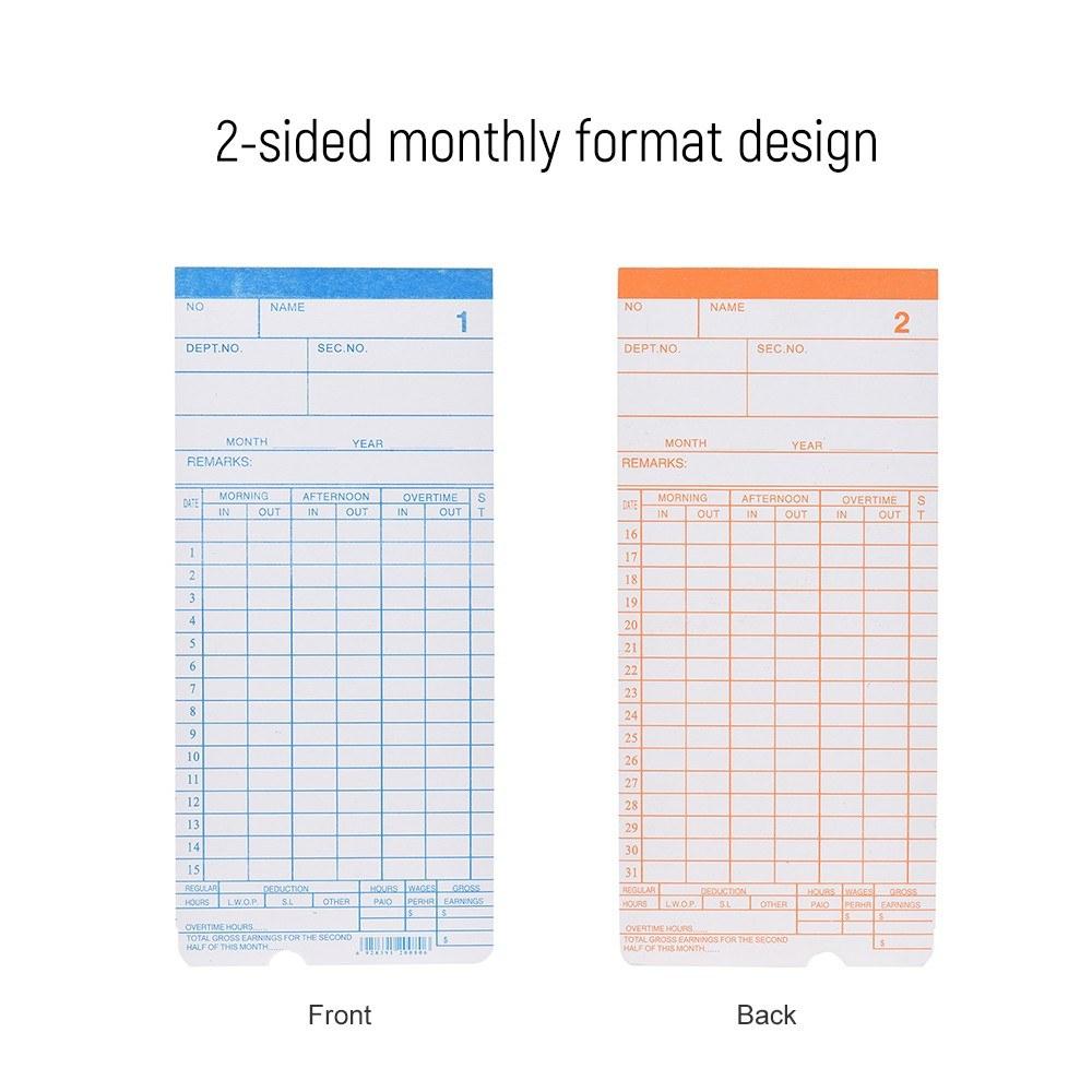 Other Stationery |   90pcs/ Pack Time Cards Timecards Monthly 2-sided 18 * 8.4cm for Employee Attendance Time Clock Recorder Other Stationery Other Stationery