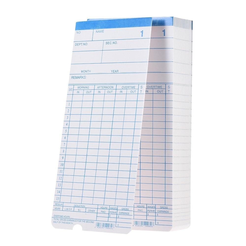 Other Stationery |   90pcs/ Pack Time Cards Timecards Monthly 2-sided 18 * 8.4cm for Employee Attendance Time Clock Recorder Other Stationery Other Stationery