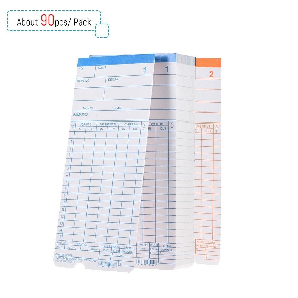 Other Stationery |   90pcs/ Pack Time Cards Timecards Monthly 2-sided 18 * 8.4cm for Employee Attendance Time Clock Recorder Other Stationery Other Stationery