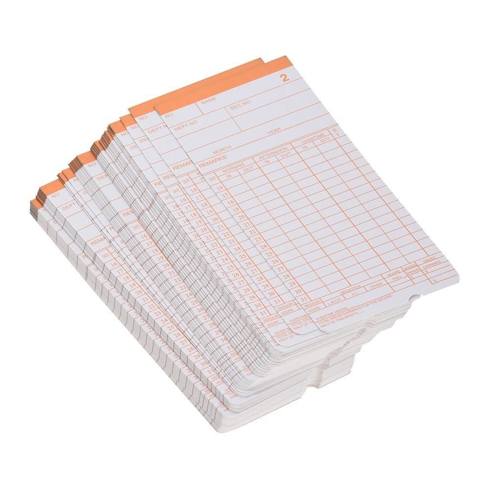 Other Stationery |   90pcs/ Pack Time Cards Timecards Monthly 2-sided 18 * 8.4cm for Employee Attendance Time Clock Recorder Other Stationery Other Stationery