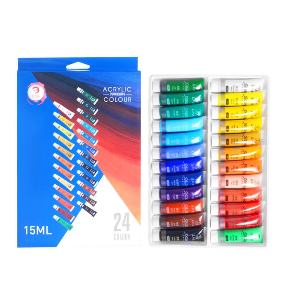 Other Stationery |   Acrylic Paint Set 15ml Each Tube Waterproof Rich Pigments 12 Colors Art Supplies for Children Students   Adults Artist Painter DIY Wall Painting on Canvas Wood Stone Ceramic Crafts Halloween Party Other Stationery Other Stationery