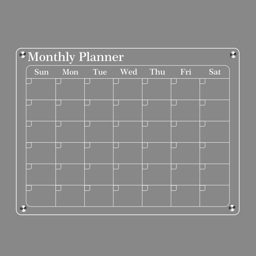 Other Stationery |   Clear Acrylic Magnetic Monthly and Blank Planning Board for Fridge Calendar 40*30cm Other Stationery Other Stationery