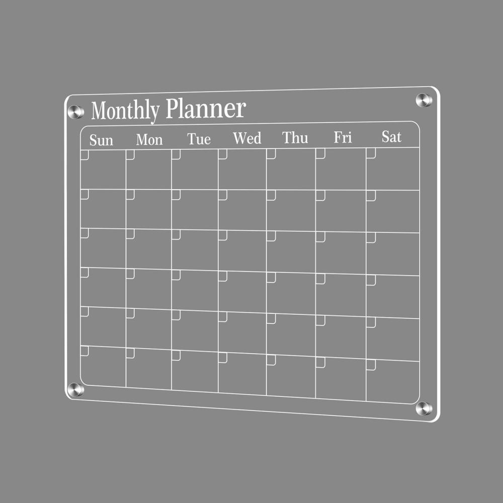 Other Stationery |   Clear Acrylic Magnetic Monthly and Blank Planning Board for Fridge Calendar 40*30cm Other Stationery Other Stationery