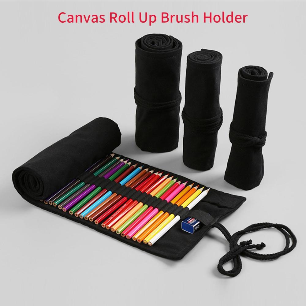 Other Stationery |   Paint Brush Holder Canvas Roll Up Pencil Pen Holder Artist Draw Pen Storage Bag 12 Slots Canvas Pouch for School Stationery Students Watercolor Oil Brushes Use Other Stationery Other Stationery